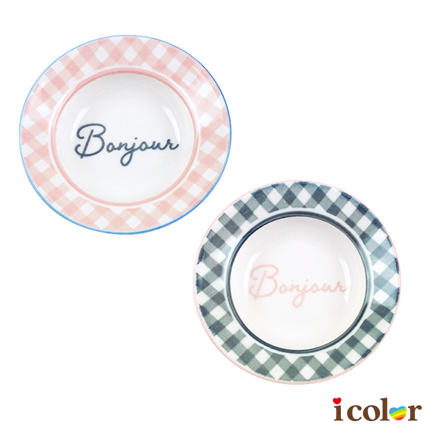 淡色文字陶磁盤(8cm)