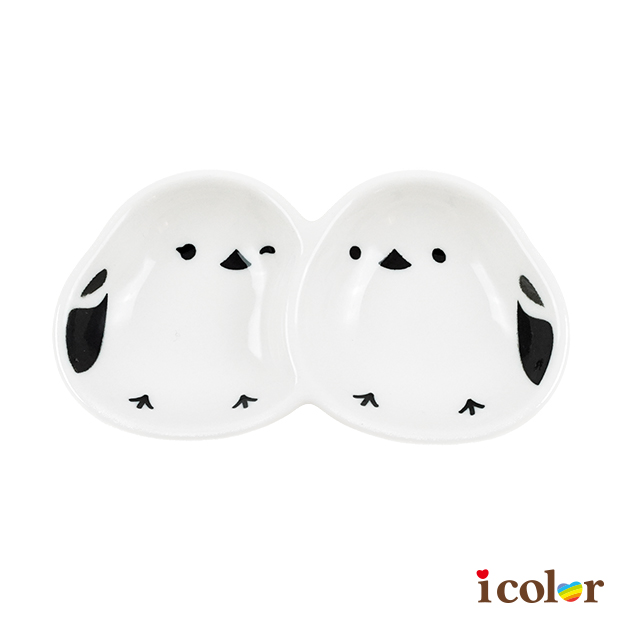 長尾山雀二連陶瓷盤(10cm)