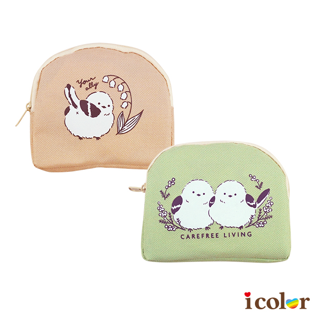 長尾山雀弧型化妝包