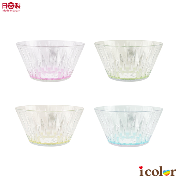 彩色鑽石刻面塑膠碗(490ml)