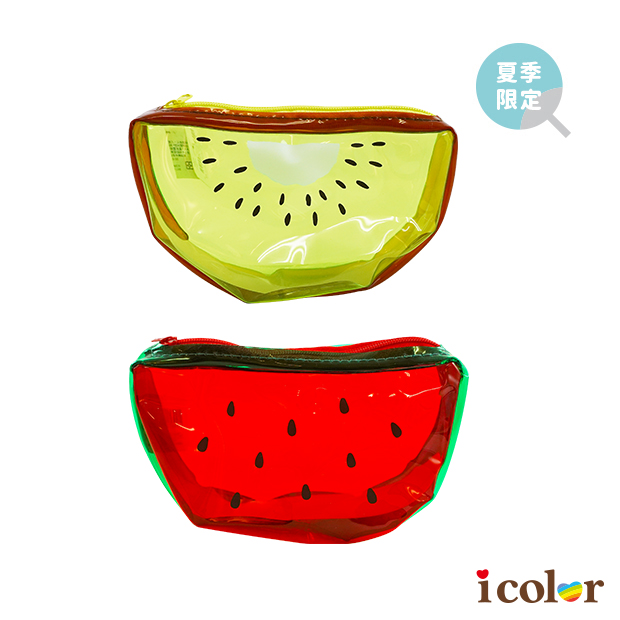 透明半月形化妝包(西瓜&奇異果)