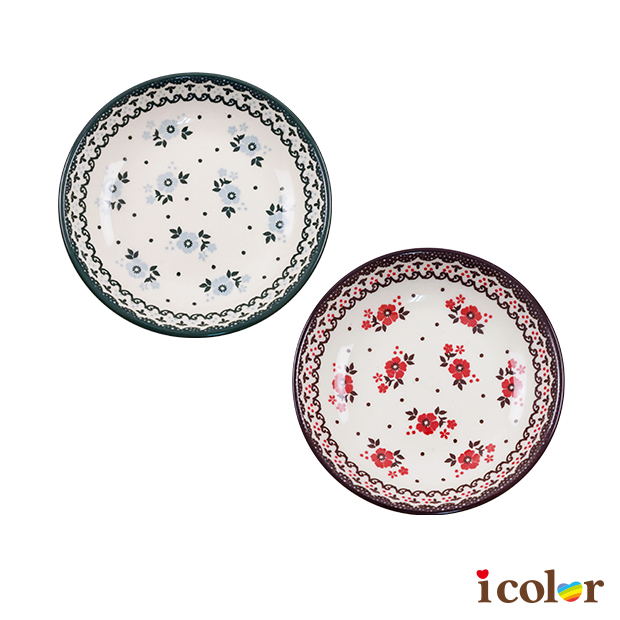 歐風花朵陶瓷盤(10cm)