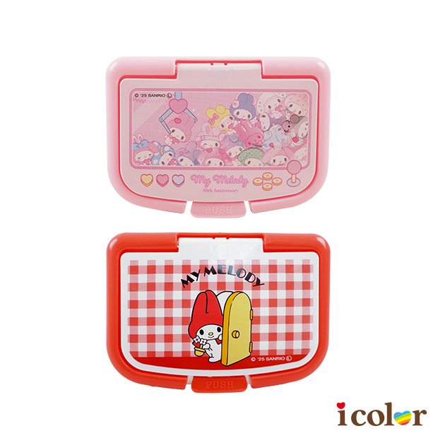 美樂蒂50周年黏貼濕紙巾上蓋(粉紅&紅)