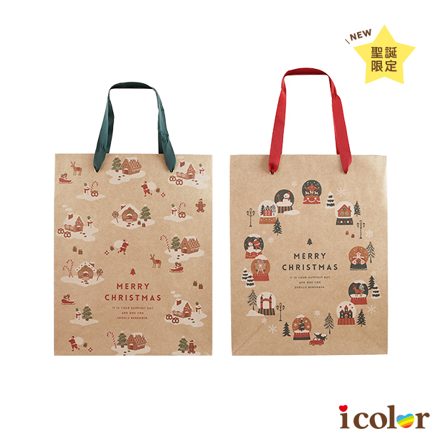 聖誕手提紙袋(小鎮)