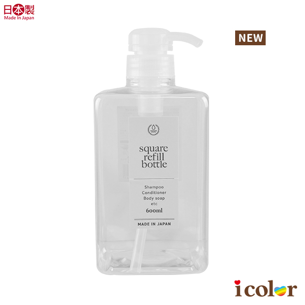 角型600ml替換壓瓶(透明)