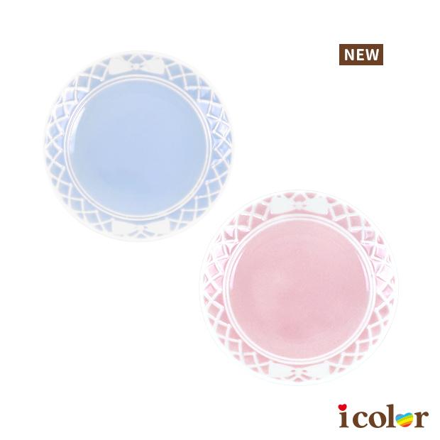 粉彩蝴蝶結陶盤(10cm)