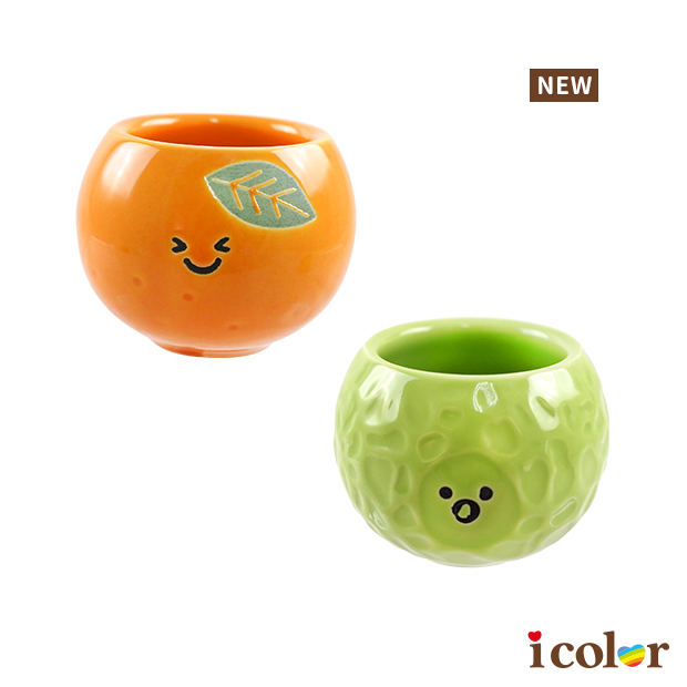 柳橙&哈蜜瓜造型迷你陶杯