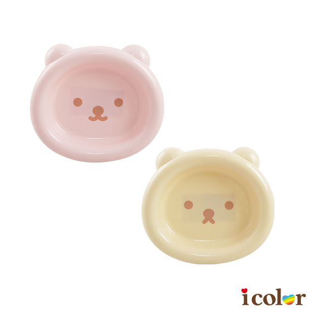 粉彩熊臉裝飾托盤