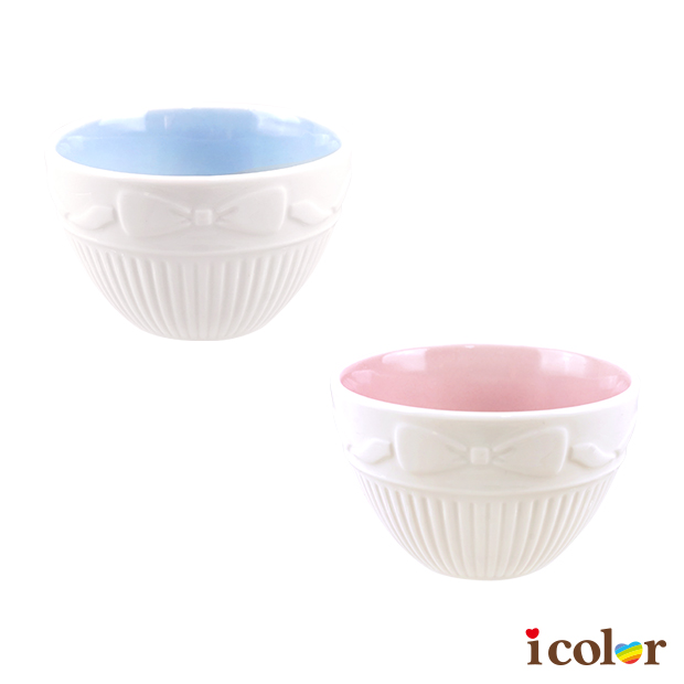 粉彩蝴蝶結陶缽(8cm)