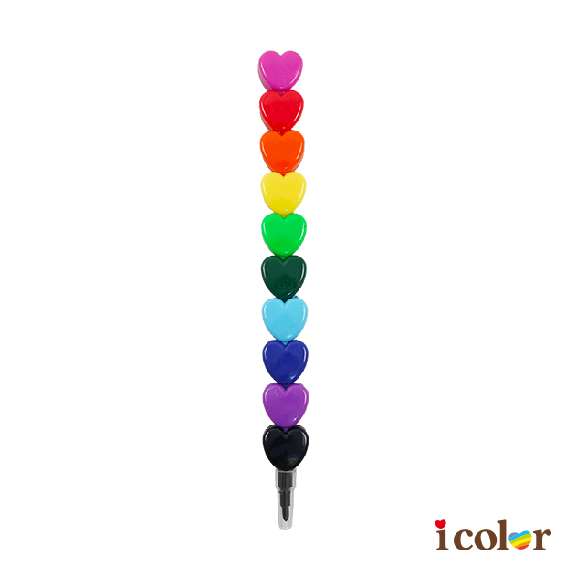 彩色愛心10色彩紅筆
