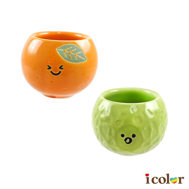 柳橙&哈蜜瓜造型迷你陶杯