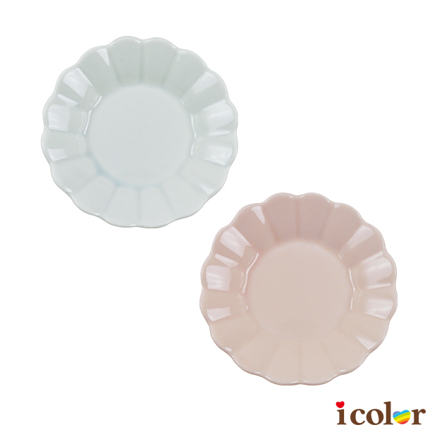 粉彩芙蓉陶瓷盤(9cm)