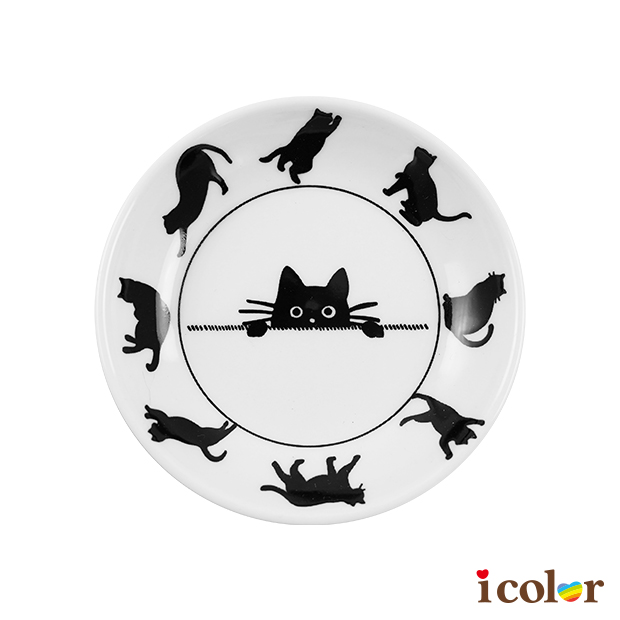 黑貓陶瓷盤(10cm)