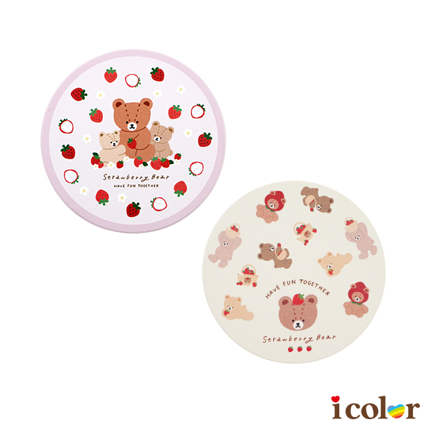 草莓熊吸水杯墊