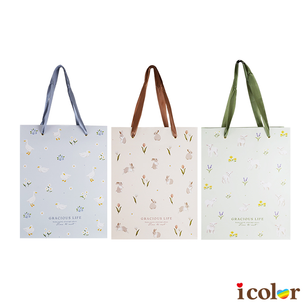 鄉村動物手提紙袋