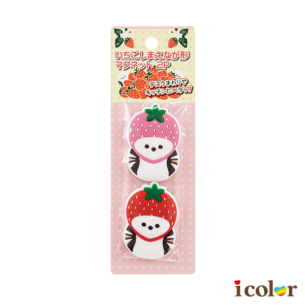 草莓長尾山雀磁鐵(2入)