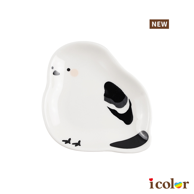 長尾山雀造型陶瓷盤(7.5cm)