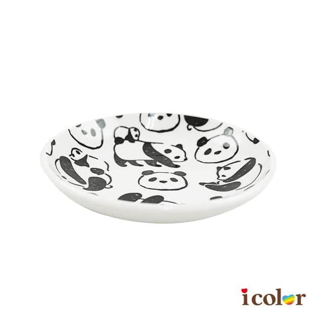 手繪熊貓陶瓷盤(11cm)