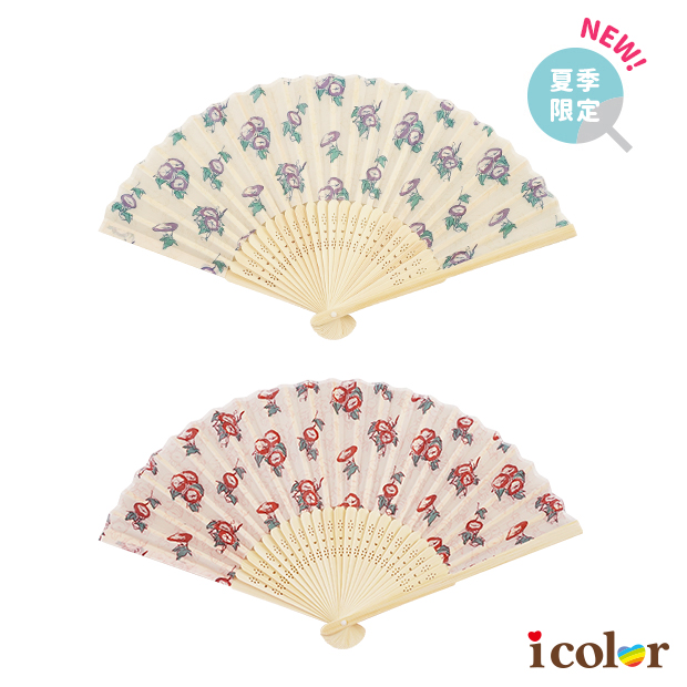 夏日摺扇-喇叭花(21cm)